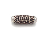 16x39mm Large Natural Tibetan Agate Barrel Shape Spacer Beads, Gold/Silver/Rose Gold Tone, Dzi Agate Spacer,Oval Tibetan Agate, sku#U1005