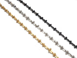 Gold Silver Ball oval link Station chain by Yard, wholesale station chain, sku#M315