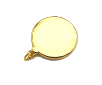 18k Dainty Gold Embossed Queen Coin Charms, Dainty Gold Emblem Pendant, Round Necklace Charms, 18mm, Sku#Z1249