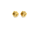 CZ Micro Pave Bee Bear Lip Dice Spacer Beads, Cubic Zirconia Cube Spacer Beads, NAME Beads in Gold Tone,8.5mm, sku#Z715