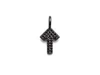 CZ Micro Pave Arrow Charm, Cubic Zirconia Cute Arrow Charm, 7x15mm, sku# X142