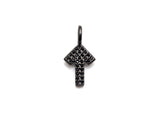 CZ Micro Pave Arrow Charm, Cubic Zirconia Cute Arrow Charm, 7x15mm, sku# X142