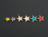 Enamel Colorful String Five Star Pendant,CZ Micro Pave Oil Drop pendant,Enamel pendant,Enamel Jewelry, 15x72mm,sku#Z672
