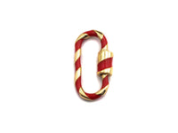 Colorful Enamel Pave Oval Shape Clasp, Carabiner Clasp, 11x25mm, sku#H161