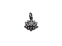 Cute CZ Micro Pave Lotus Flower Shaped Pendant/Charm, Yoga Cubic Zirconia Pendant Charm, 11mm,sku#Z793