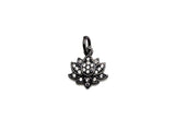 Cute CZ Micro Pave Lotus Flower Shaped Pendant/Charm, Yoga Cubic Zirconia Pendant Charm, 11mm,sku#Z793
