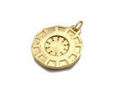 CZ Micro Pave Sun Face On Round Shape Pendant/Charm,Cubic Zirconia Medallion Charm, Necklace Bracelet Charm Pendant,22x25mm, Sku#Z1281