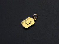 CZ Micro Pave Cresent Moon On Peltate Pendant, Cubic Zirconia Tag Pendant, Micro pave Moon pendant, 8x14mm, sku#Z773