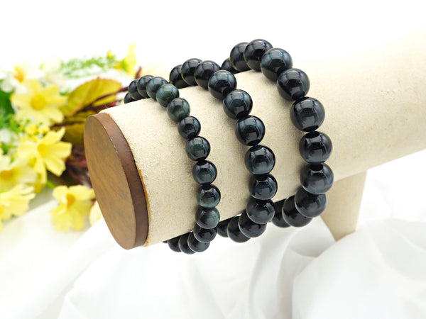 Blue Tiger Eye Stretchy Bracelet, Sku#U1080