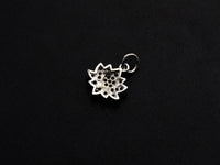 Cute CZ Micro Pave Lotus Flower Shaped Pendant/Charm, Yoga Cubic Zirconia Pendant Charm, 11mm,sku#Z793