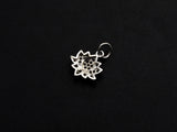 Cute CZ Micro Pave Lotus Flower Shaped Pendant/Charm, Yoga Cubic Zirconia Pendant Charm, 11mm,sku#Z793