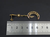 CZ Star Moon Dangle Earrings, Sku#J240