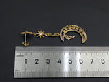 CZ Star Moon Dangle Earrings, Sku#J240
