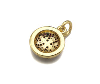 CZ Micro Pave Gold Silver Basketball Charm, Cubic Zirconia Pendant, Sport ball Charm, CZ Micro Pave Pendant,11x13mm, Sku#F1348