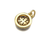 CZ Micro Pave Gold Silver Basketball Charm, Cubic Zirconia Pendant, Sport ball Charm, CZ Micro Pave Pendant,11x13mm, Sku#F1348