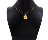 18k Dainty Gold Embossed Queen Coin Charms, Dainty Gold Emblem Pendant, Round Necklace Charms, 18mm, Sku#Z1249