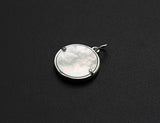 CZ Micro Pave Mary on Mother-of-pearl Coin Pendant/Charm, Cubic Zirconia Pendant Charm, Religious Charm, 15x18mm,sku#Z687