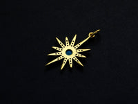 Turquoise Clear CZ Micro Pave North Star Shaped Pendant/Charm, Star Cubic Zirconia Pendant Charm, 19x24mm,sku#Z823