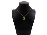 Gold Filled Cobalt Enamel Constellation Pattern On Round Coin Pendant,18K Gold Filled with Bling Effect Enamel Charm,19x17mm,Sku#F1402