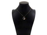 Gold Filled Cobalt Enamel Constellation Pattern On Round Coin Pendant,18K Gold Filled with Bling Effect Enamel Charm,19x17mm,Sku#F1402