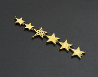 Enamel Colorful String Five Star Pendant,CZ Micro Pave Oil Drop pendant,Enamel pendant,Enamel Jewelry, 15x72mm,sku#Z672