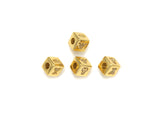 CZ Micro Pave Bee Bear Lip Dice Spacer Beads, Cubic Zirconia Cube Spacer Beads, NAME Beads in Gold Tone,8.5mm, sku#Z715