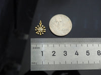 CZ Micro Pave Radiate Flower Shape Pendant,18K Dainty Gold Charm, Necklace Bracelet Charm Pendant,9x12mm,Sku#FH154