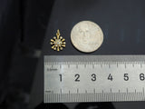 CZ Micro Pave Radiate Flower Shape Pendant,18K Dainty Gold Charm, Necklace Bracelet Charm Pendant,9x12mm,Sku#FH154
