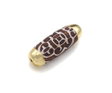 16x39mm Large Natural Tibetan Agate Barrel Shape Spacer Beads, Gold/Silver/Rose Gold Tone, Dzi Agate Spacer,Oval Tibetan Agate, sku#U1005