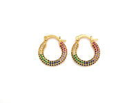 CZ Huggies Hoop Earrings, Sku#J241