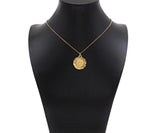 CZ Micro Pave Sun Face On Round Shape Pendant/Charm,Cubic Zirconia Medallion Charm, Necklace Bracelet Charm Pendant,22x25mm, Sku#Z1281