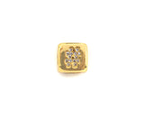 CZ Micro Pave # Symbol Dice Spacer Beads, Cubic Zirconia Cube Spacer Beads, 24k Gold Tone, 8.5mm, sku#Z720