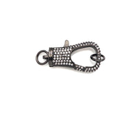 Full CZ Micro Pave Lobster Claw Clasp/Link Connector with Jump Ring, Pave Claw Clasp, Diamond Pave Clasp, 27x14mm,Sku#H307