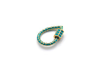 Colorful Enamel pave Teardrop Shape Clasp, Enamel Pave Clasp, Black/Red/Pink/White/Blue/Green Carabiner Clasp, 18x25mm, sku#H236