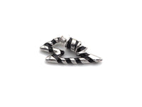 Colorful Enamel Pave Lightning Shape Clasp, Silver Plated Screw Clasp, 18x32mm, Carabiner Clasp, sku#K79