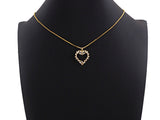 Bagette CZ Micro Pave Heart Shaped Pendant,Heart Cubic Zirconia Pendant, Gold Tone Heart, 22mm,Sku#F1112
