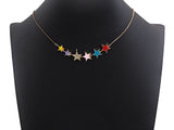 Enamel Colorful String Five Star Pendant,CZ Micro Pave Oil Drop pendant,Enamel pendant,Enamel Jewelry, 15x72mm,sku#Z672