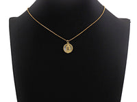 CZ Micro Pave Mary on Mother-of-pearl Coin Pendant/Charm, Cubic Zirconia Pendant Charm, Religious Charm, 15x18mm,sku#Z687