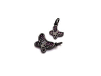 Fuchsia CZ Micro Pave Butterfly Pendant/Charm,Cubic Zirconia Paved Charm, Necklace Bracelet Charm Pendant,7x9/10x13mm,sku#X139