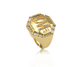 CZ  Love Word On Octagon Shape Adjusatble Ring, Sku#X200