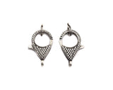 CZ Micro Pave Teardrop Lobster Claw Clasp, Cubic Zirconia Clasp, Antique Silver Plated Clasp, 18x26mm,sku#H173