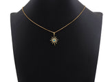 Turquoise Clear CZ Micro Pave North Star Shaped Pendant/Charm, Star Cubic Zirconia Pendant Charm, 19x24mm,sku#Z823