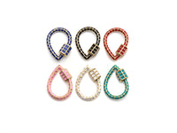 Colorful Enamel pave Teardrop Shape Clasp, Enamel Pave Clasp, Black/Red/Pink/White/Blue/Green Carabiner Clasp, 18x25mm, sku#H236