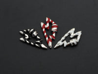 Colorful Enamel Pave Lightning Shape Clasp, Silver Plated Screw Clasp, 18x32mm, Carabiner Clasp, sku#K79