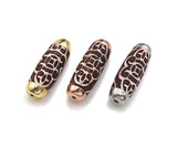 16x39mm Large Natural Tibetan Agate Barrel Shape Spacer Beads, Gold/Silver/Rose Gold Tone, Dzi Agate Spacer,Oval Tibetan Agate, sku#U1005