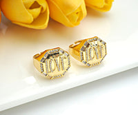 CZ  Love Word On Octagon Shape Adjusatble Ring, Sku#X200