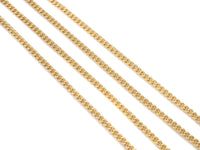 3x4mm High Quality Thin Flat Curb Chain by Yard, 18K Real Gold plated Gold Plated Cuban Chain, Wholesale bulk Chain, sku#M397