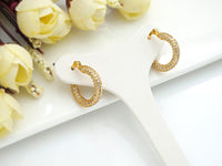 CZ Huggies Hoop Earrings, Sku#J241