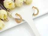 CZ Huggies Hoop Earrings, Sku#J241