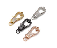 Full CZ Micro Pave Lobster Claw Clasp/Link Connector with Jump Ring, Pave Claw Clasp, Diamond Pave Clasp, 27x14mm,Sku#H307
